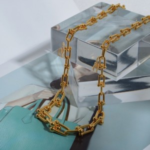 Vastag láncnyakláncnői Európa és az Egyesült Államok Ins Light Luxury Niche patkó csat gallércsontlánc